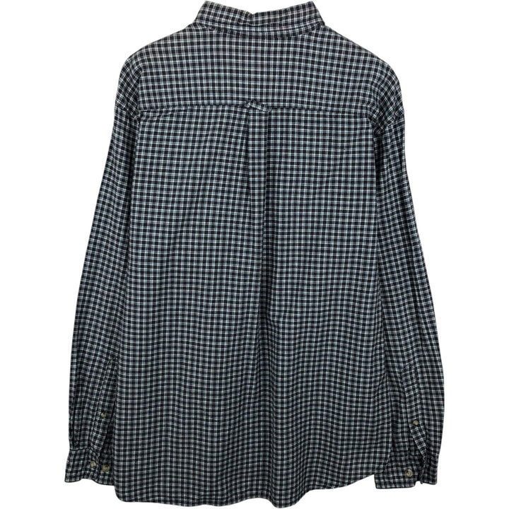 Columbia long-sleeved button-down check shirt, men's size L cotton black type Vintage Second Hand