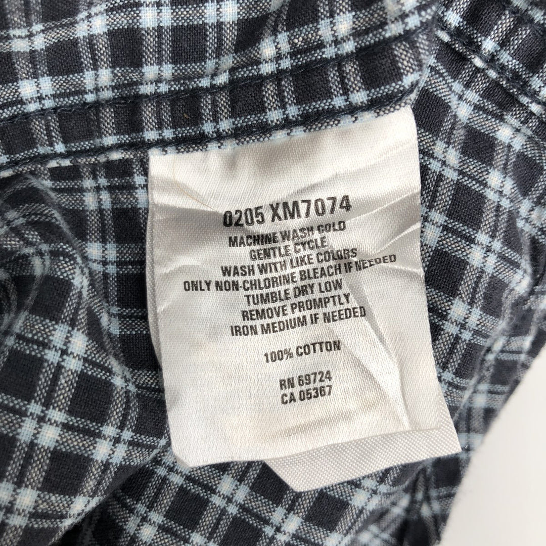 Columbia long-sleeved button-down check shirt, men's size L cotton black type Vintage Second Hand