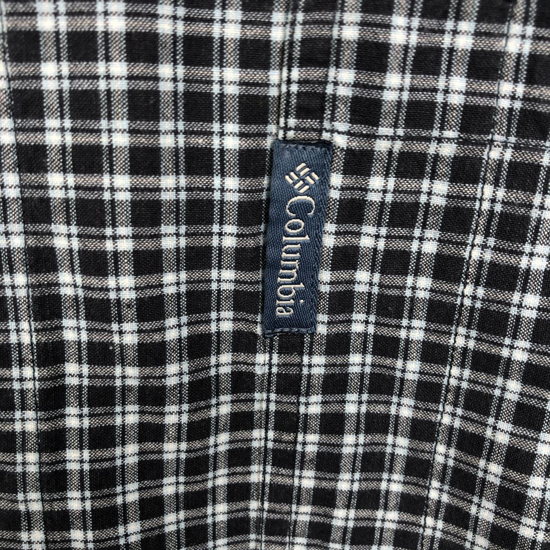 Columbia long-sleeved button-down check shirt, men's size L cotton black type Vintage Second Hand
