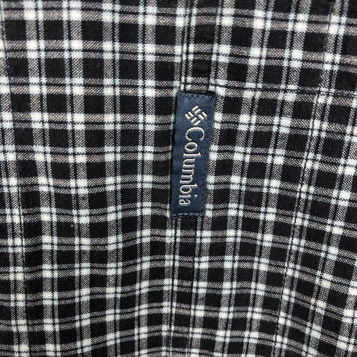 Columbia long-sleeved button-down check shirt, men's size L cotton black type Vintage Second Hand
