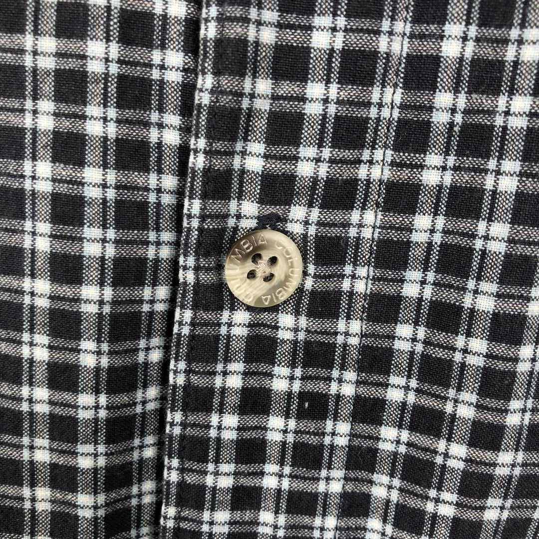 Columbia long-sleeved button-down check shirt, men's size L cotton black type Vintage Second Hand