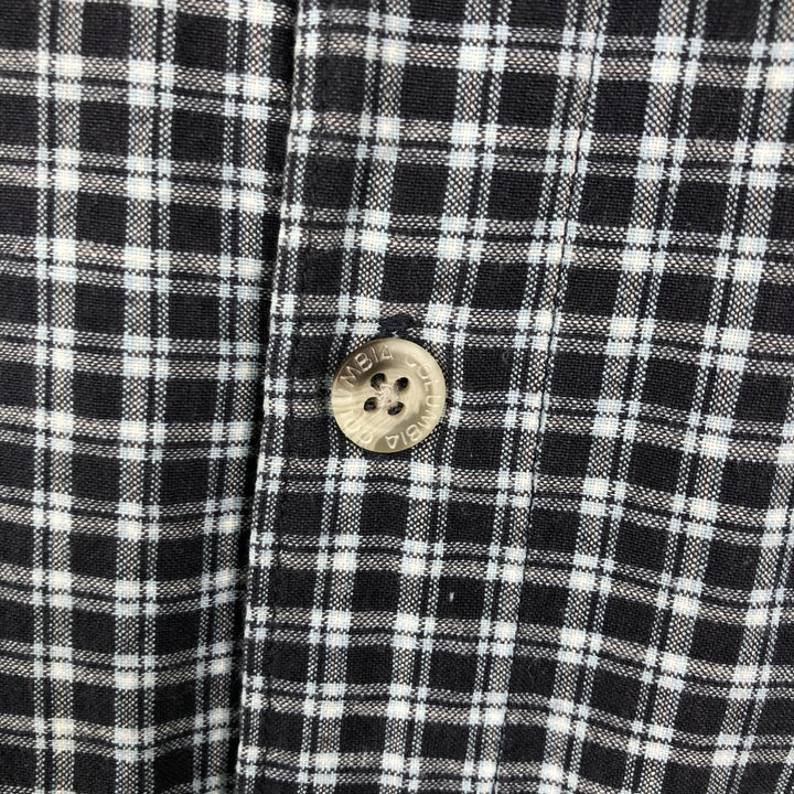 Columbia long-sleeved button-down check shirt, men's size L cotton black type Vintage Second Hand