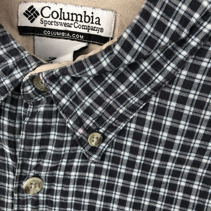 Columbia long-sleeved button-down check shirt, men's size L cotton black type Vintage Second Hand
