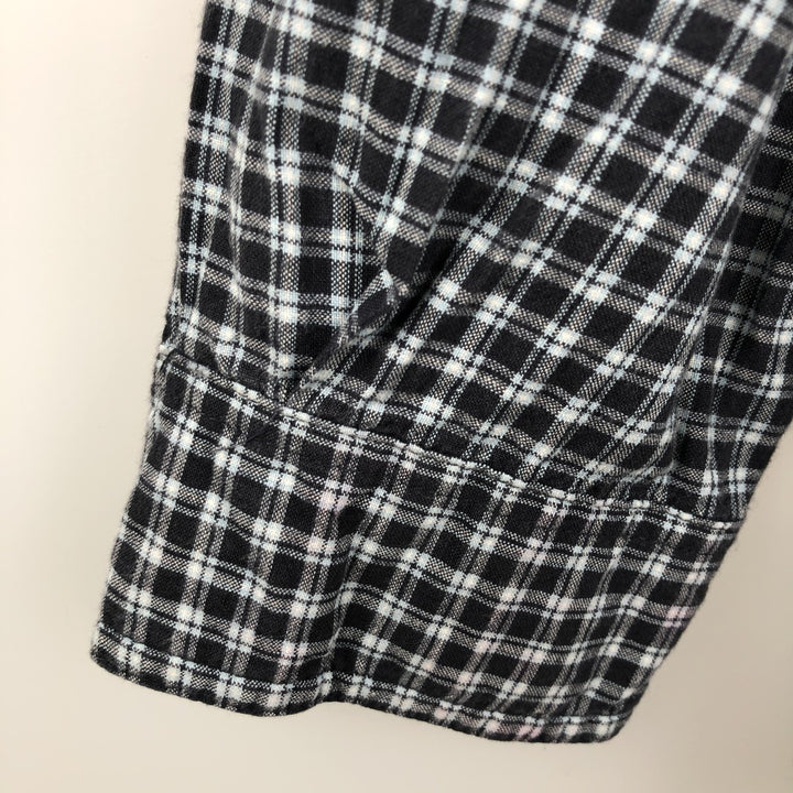 Columbia long-sleeved button-down check shirt, men's size L cotton black type Vintage Second Hand