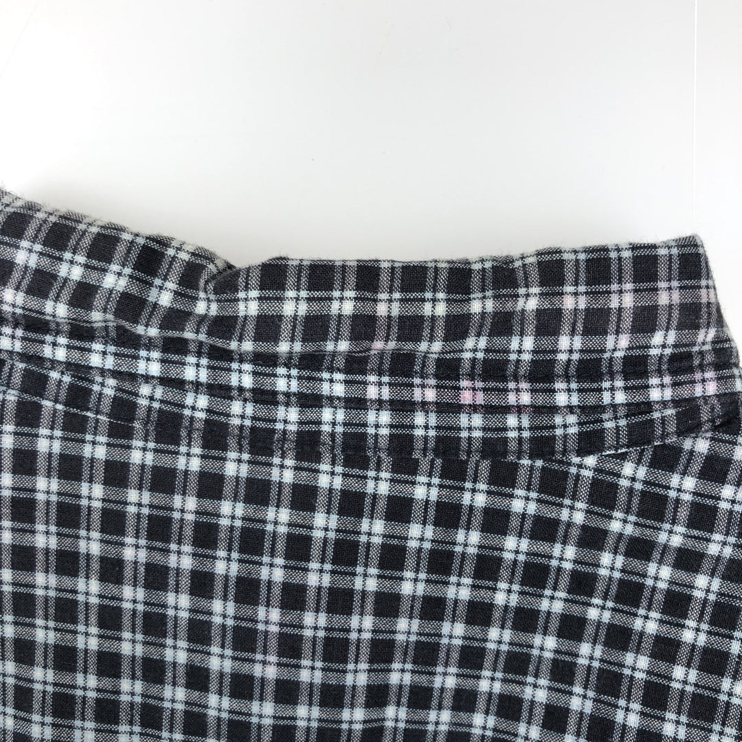 Columbia long-sleeved button-down check shirt, men's size L cotton black type Vintage Second Hand