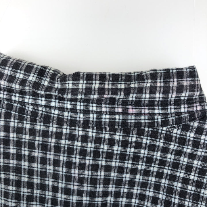Columbia long-sleeved button-down check shirt, men's size L cotton black type Vintage Second Hand