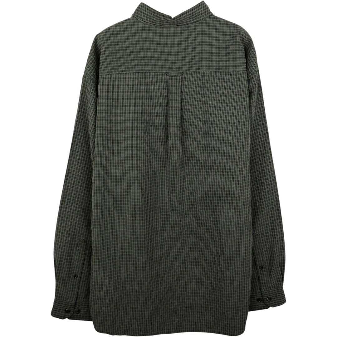 Columbia XCD Long-Sleeve Button-Down Check Shirt, Men's Size XL (approx.) polyester green type Vintage Second Hand