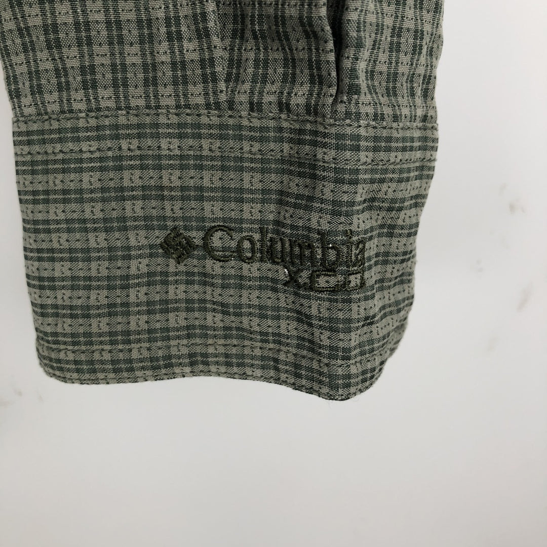 Columbia XCD Long-Sleeve Button-Down Check Shirt, Men's Size XL (approx.) polyester green type Vintage Second Hand