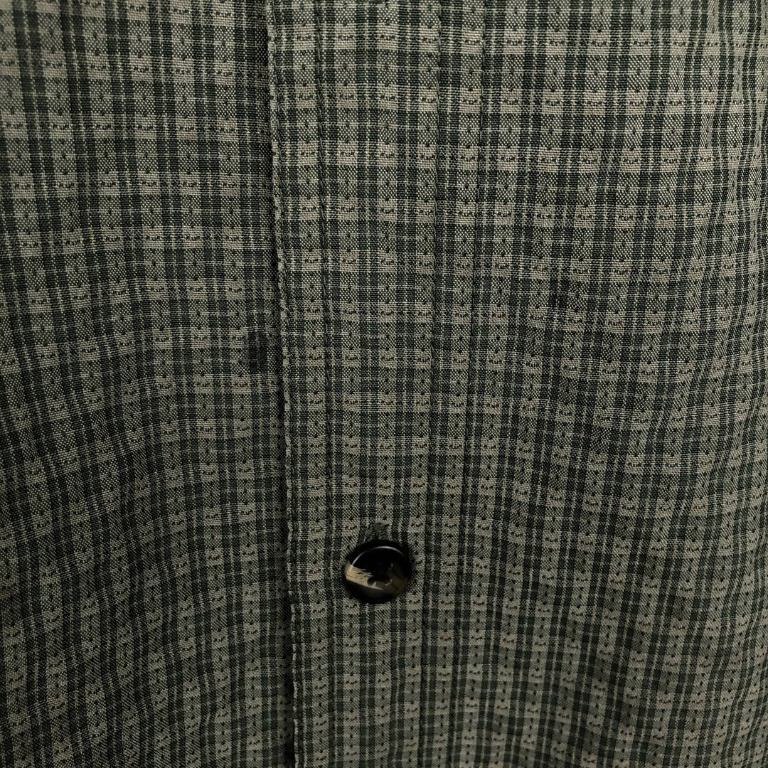 Columbia XCD Long-Sleeve Button-Down Check Shirt, Men's Size XL (approx.) polyester green type Vintage Second Hand