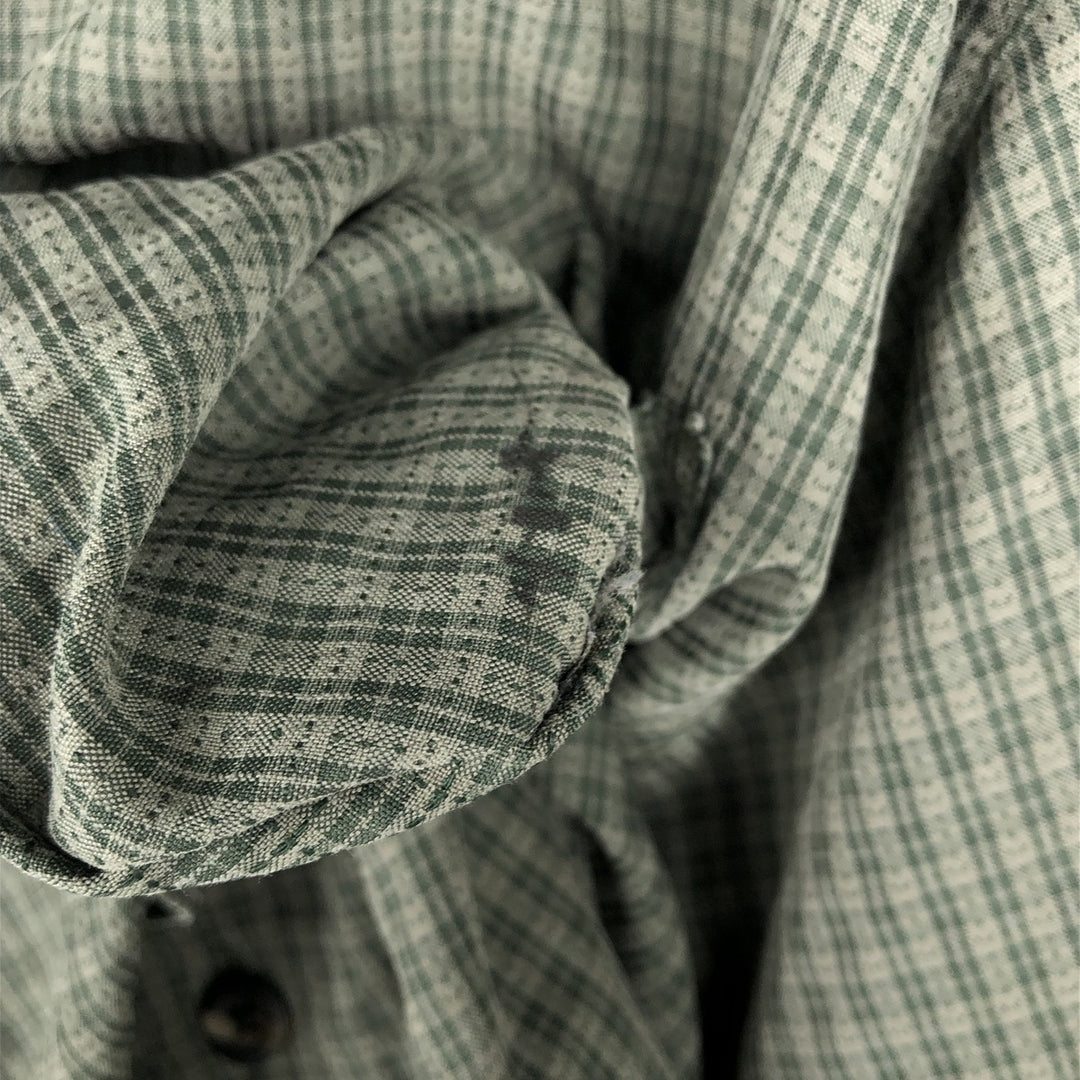 Columbia XCD Long-Sleeve Button-Down Check Shirt, Men's Size XL (approx.) polyester green type Vintage Second Hand
