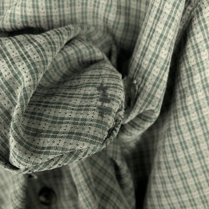 Columbia XCD Long-Sleeve Button-Down Check Shirt, Men's Size XL (approx.) polyester green type Vintage Second Hand