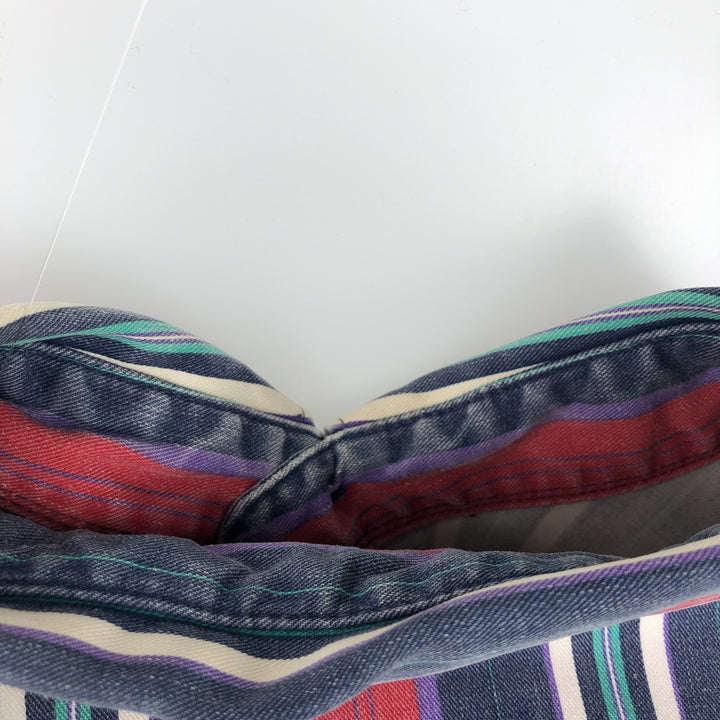 80s-90'S Wrangler Multi-Stripe Long-Sleeve Button-Down Stripe Shirt, Men's Size XL (Vintage) cotton red type Vintage Second Hand