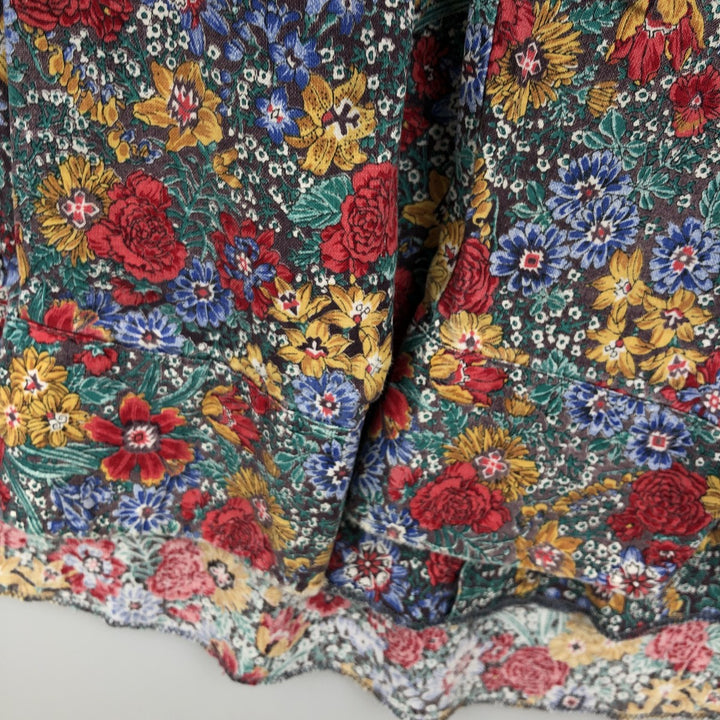 80s-90'S Wrangler COWBOY CUT REGULAR FIT all-over floral print long-sleeved cotton shirt, men's size XL. cotton green type Vintage Second Hand