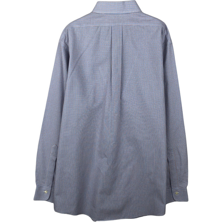 Brooks Brothers Est. 1818 Long Sleeve Cotton Check Shirt, Men's Size L Supima Cotton Blue type light blue Vintage Second Hand