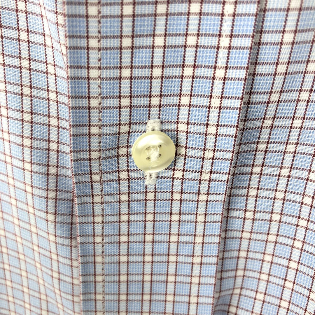 Brooks Brothers Est. 1818 Long Sleeve Cotton Check Shirt, Men's Size L Supima Cotton Blue type light blue Vintage Second Hand