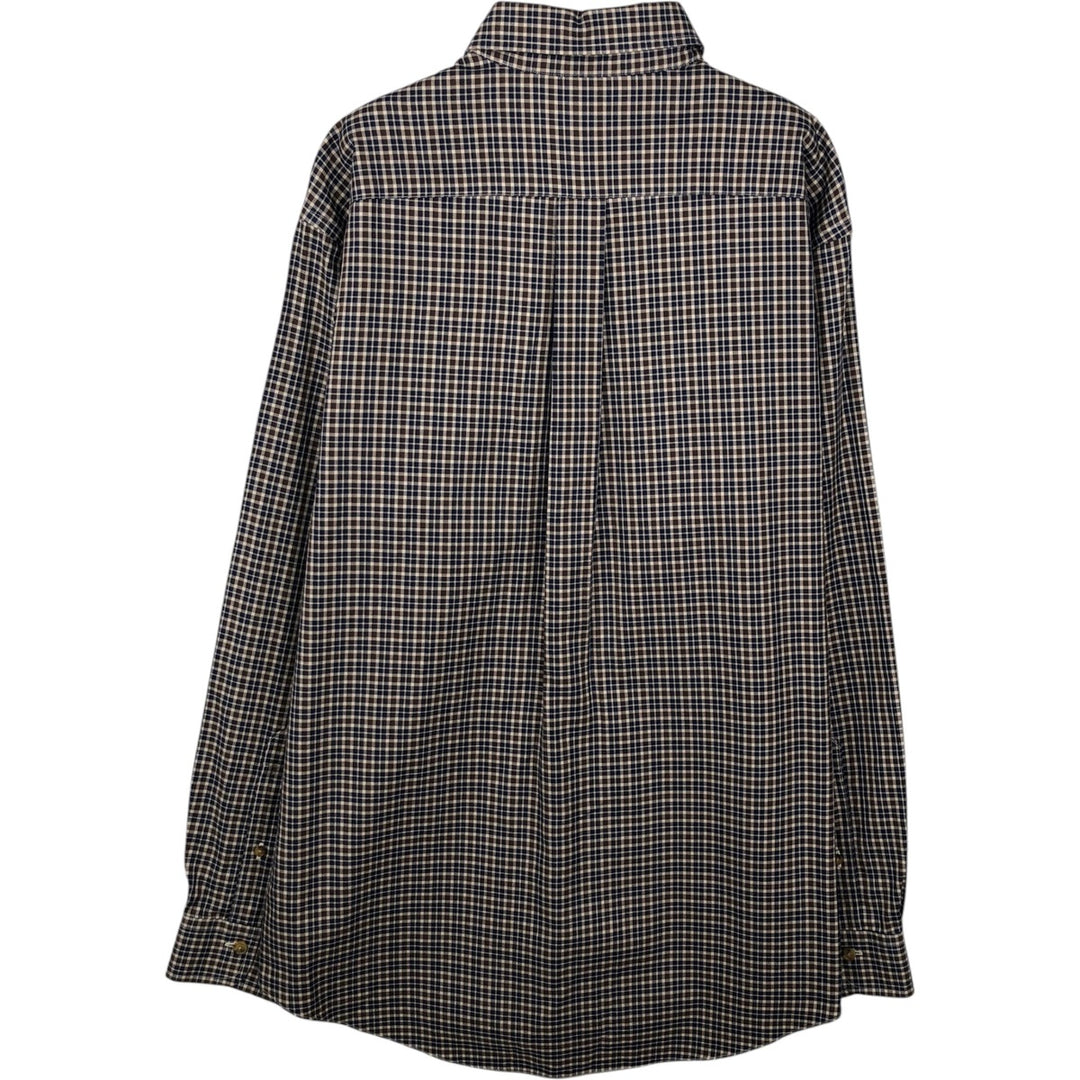 Brooks Brothers Est.1818 Long Sleeve Button-Down Check Shirt, Men's Size M Supima Cotton brown type Vintage Second Hand