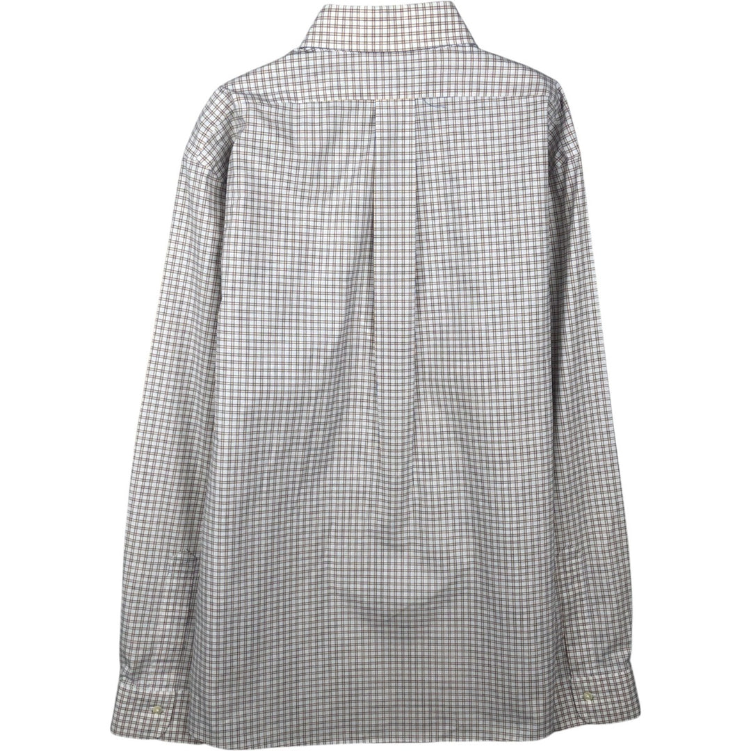 Brooks Brothers Est.1818 REGUAR Check Pattern Dress Shirt, Men's Size M (approx.) Supima Cotton yellow type Vintage Second Hand
