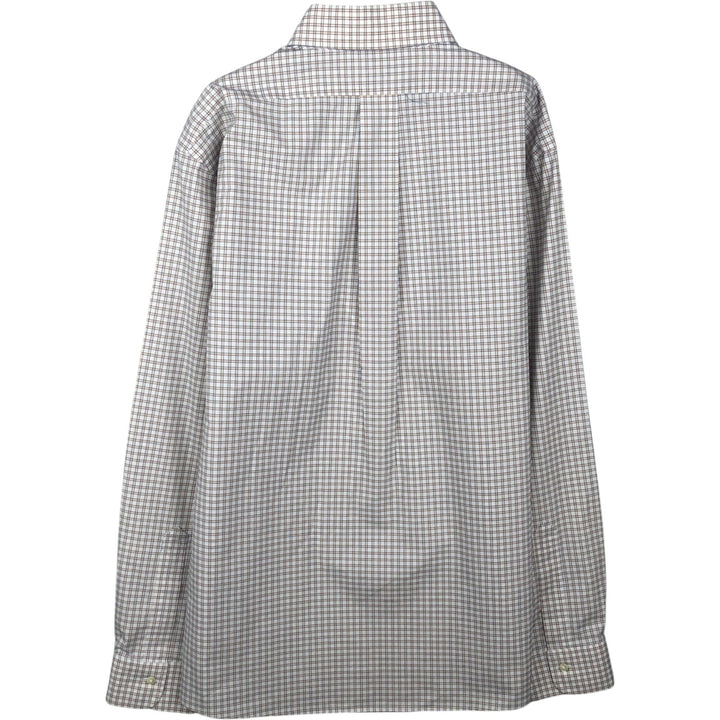 Brooks Brothers Est.1818 REGUAR Check Pattern Dress Shirt, Men's Size M (approx.) Supima Cotton yellow type Vintage Second Hand