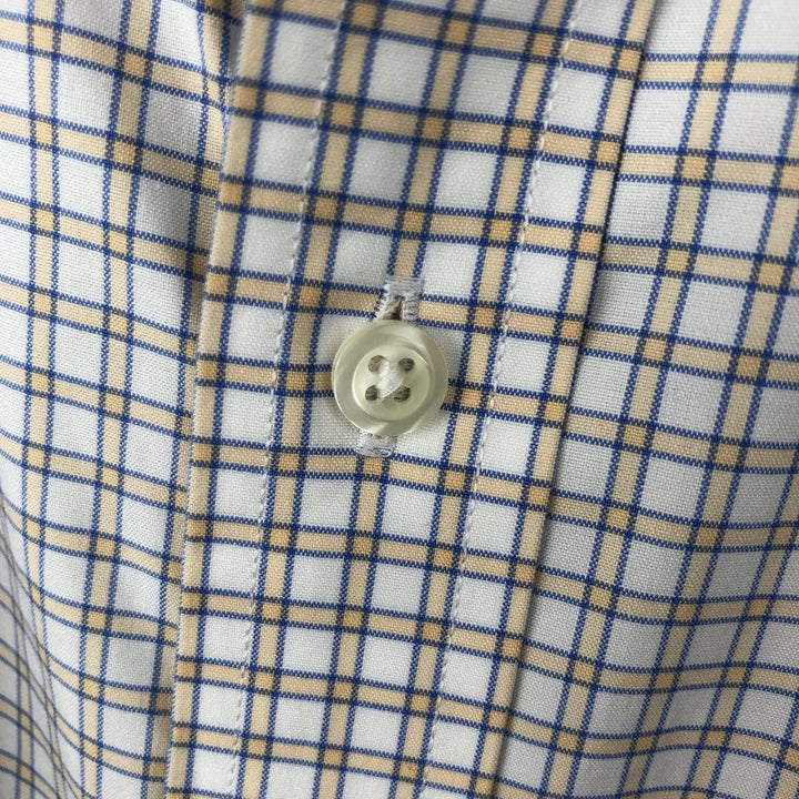 Brooks Brothers Est.1818 REGUAR Check Pattern Dress Shirt, Men's Size M (approx.) Supima Cotton yellow type Vintage Second Hand
