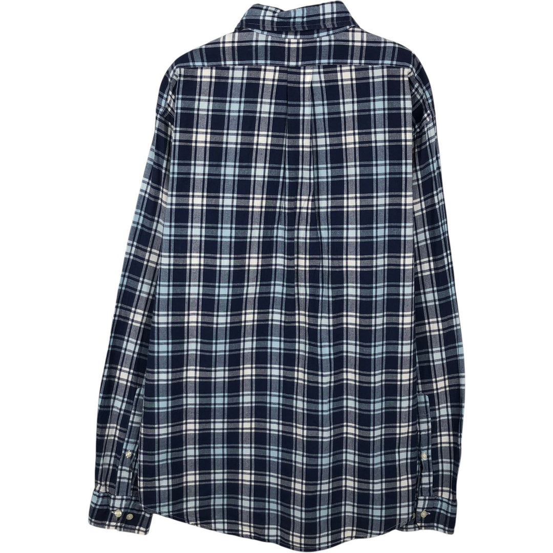 Brooks Brothers 1818 Long Sleeve Button-Down Check Shirt, Men's Size L cotton blue type Vintage Second Hand