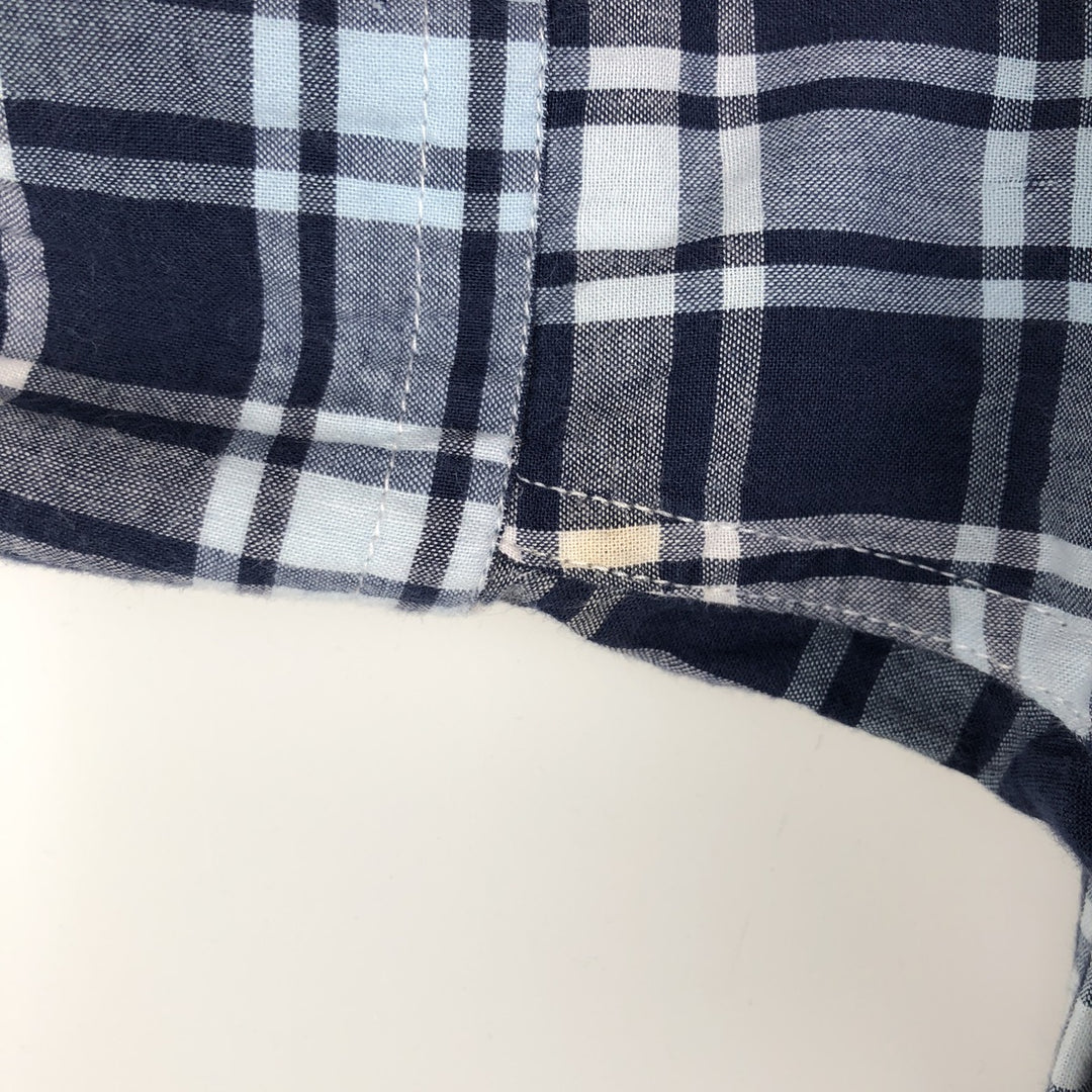 Brooks Brothers 1818 Long Sleeve Button-Down Check Shirt, Men's Size L cotton blue type Vintage Second Hand