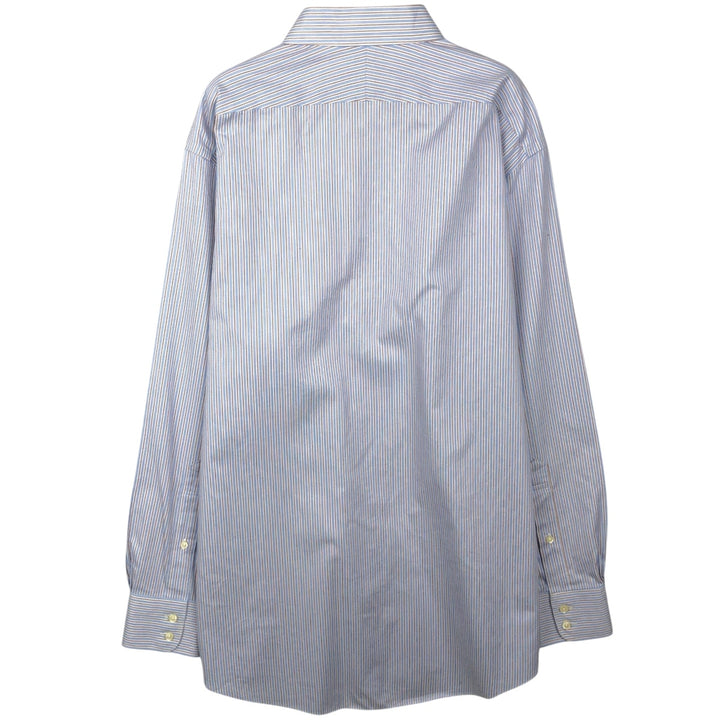 Brooks Brothers Est.1818 MADISON Long-Sleeve Cotton Stripe Shirt, Men's Size L (approx.) Supima Cotton white type Vintage Second Hand