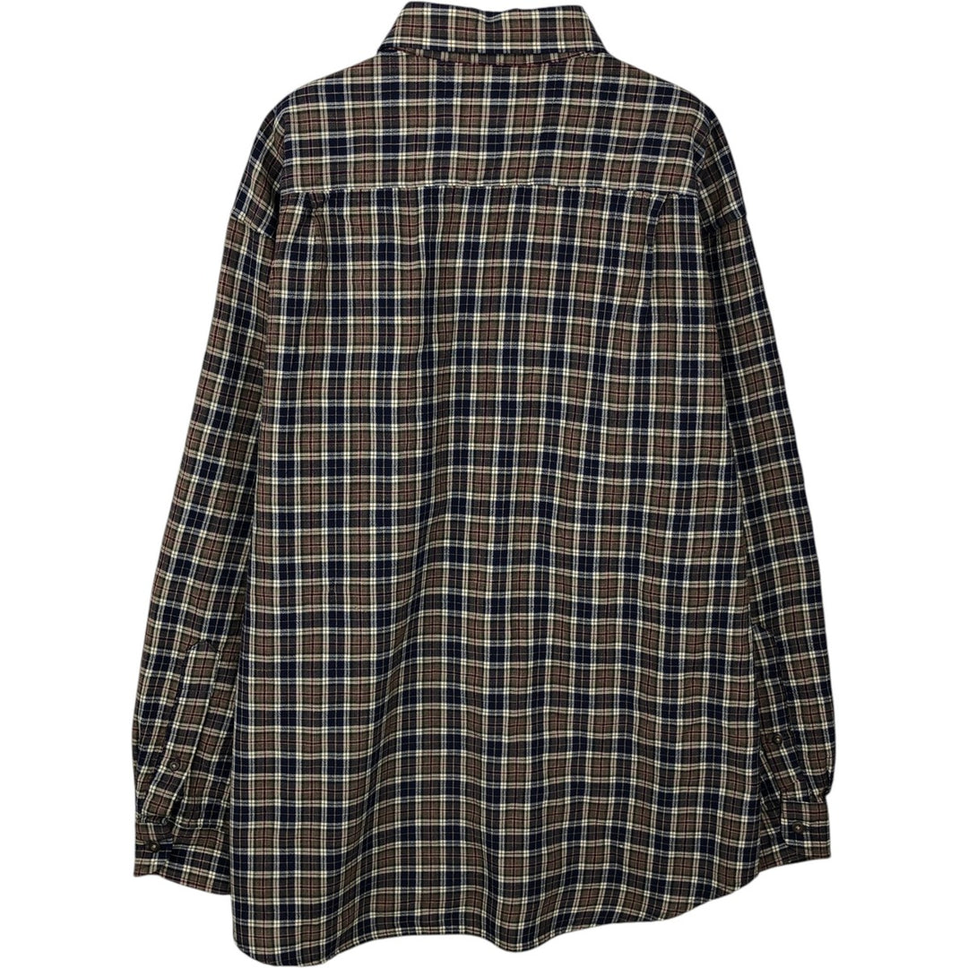 90s-00'S Pendleton Tartan Check Long-Sleeve Button-Down Check Shirt, Men's XL (approx.), Vintage wool Beige type Vintage Second Hand