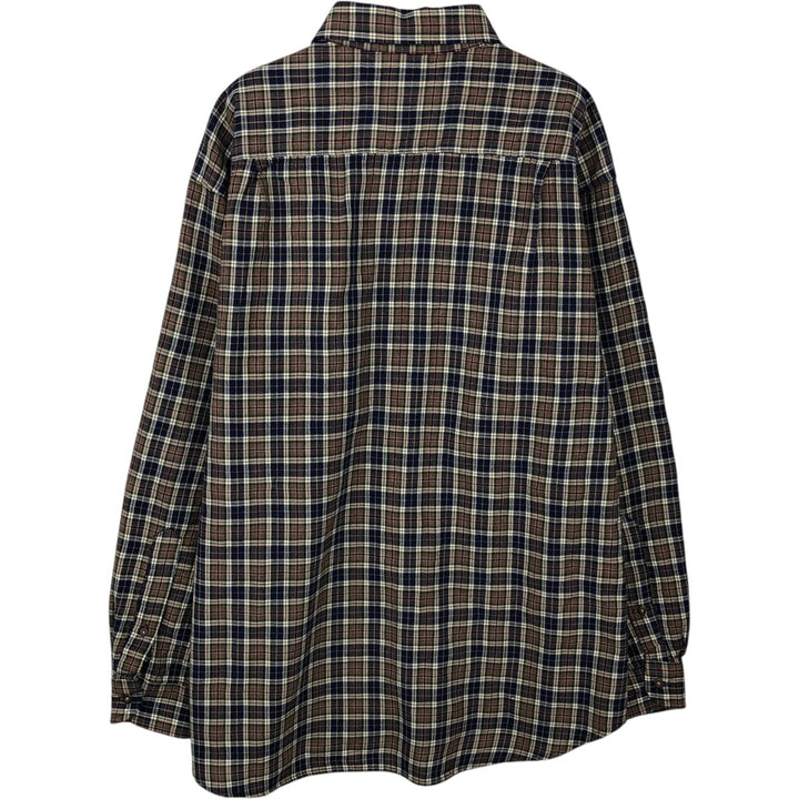 90s-00'S Pendleton Tartan Check Long-Sleeve Button-Down Check Shirt, Men's XL (approx.), Vintage wool Beige type Vintage Second Hand