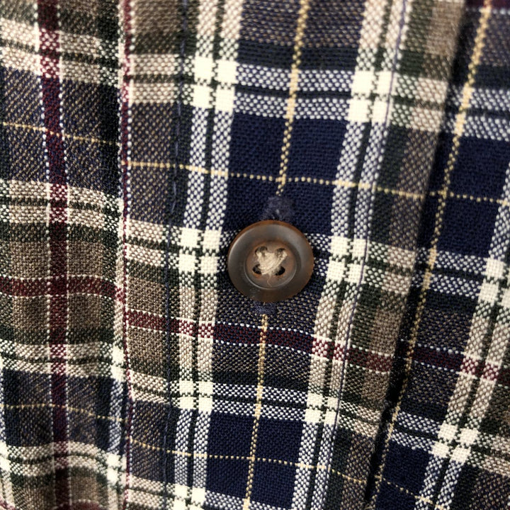 90s-00'S Pendleton Tartan Check Long-Sleeve Button-Down Check Shirt, Men's XL (approx.), Vintage wool Beige type Vintage Second Hand