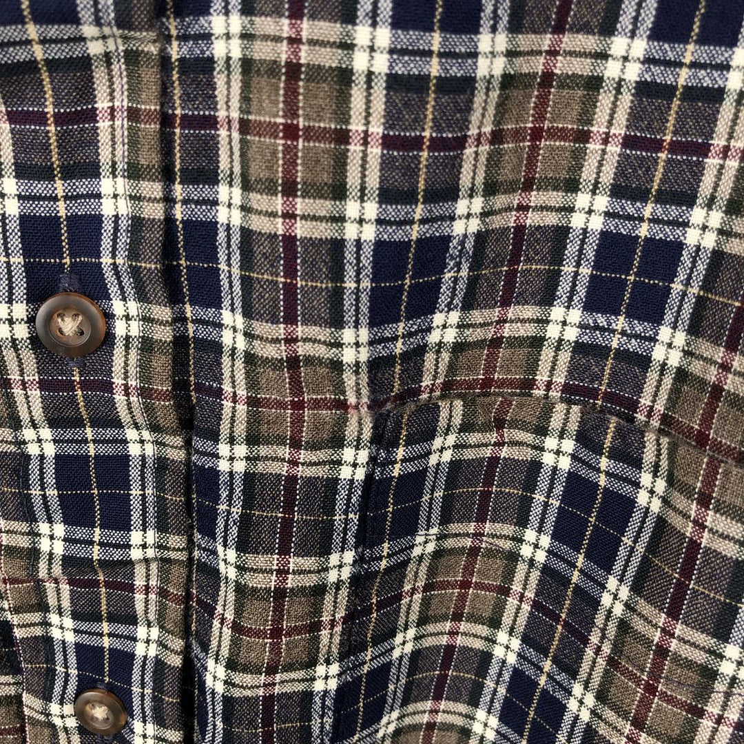 90s-00'S Pendleton Tartan Check Long-Sleeve Button-Down Check Shirt, Men's XL (approx.), Vintage wool Beige type Vintage Second Hand