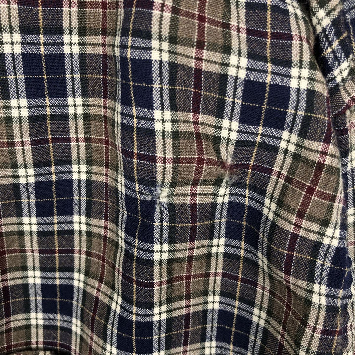 90s-00'S Pendleton Tartan Check Long-Sleeve Button-Down Check Shirt, Men's XL (approx.), Vintage wool Beige type Vintage Second Hand