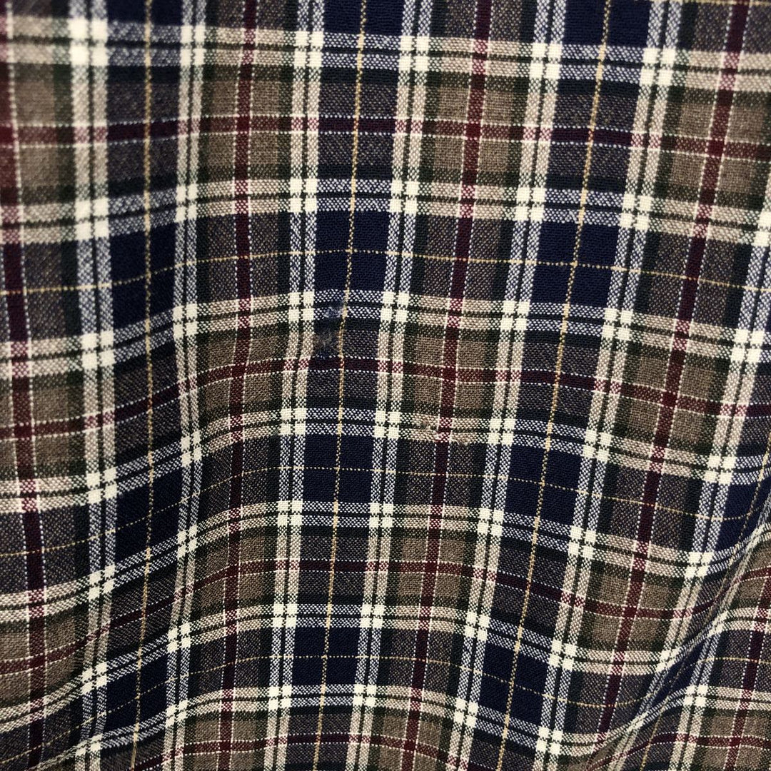 90s-00'S Pendleton Tartan Check Long-Sleeve Button-Down Check Shirt, Men's XL (approx.), Vintage wool Beige type Vintage Second Hand