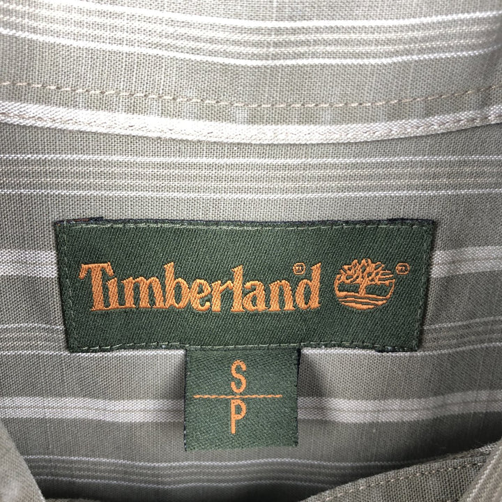 90s-00'S Timberland Long-Sleeve Cotton Stripe Shirt, Men's Size S (Equivalent), Vintage cotton Khaki type Vintage Second Hand