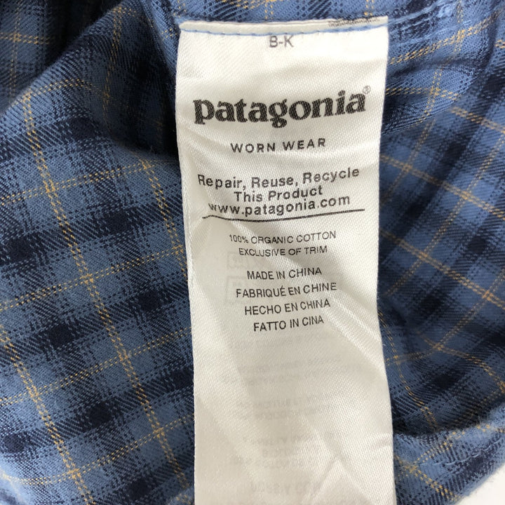 Patagonia Organic Cotton 53837FA19 Long-Sleeve Cotton Check Shirt, Men's Size L (approx.) Organic cotton blue type Vintage Second Hand