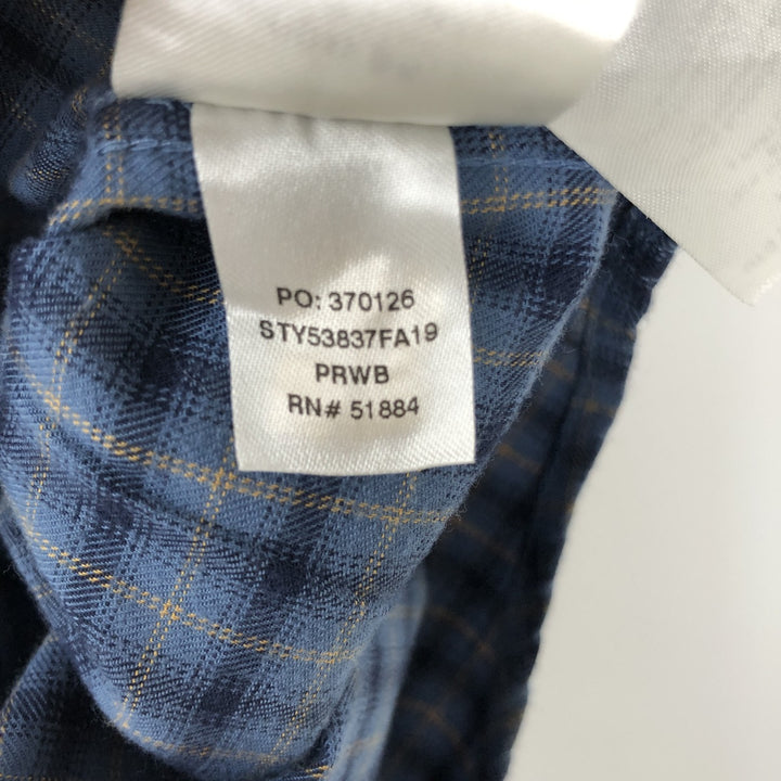 Patagonia Organic Cotton 53837FA19 Long-Sleeve Cotton Check Shirt, Men's Size L (approx.) Organic cotton blue type Vintage Second Hand