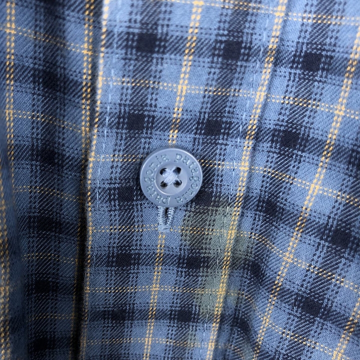 Patagonia Organic Cotton 53837FA19 Long-Sleeve Cotton Check Shirt, Men's Size L (approx.) Organic cotton blue type Vintage Second Hand