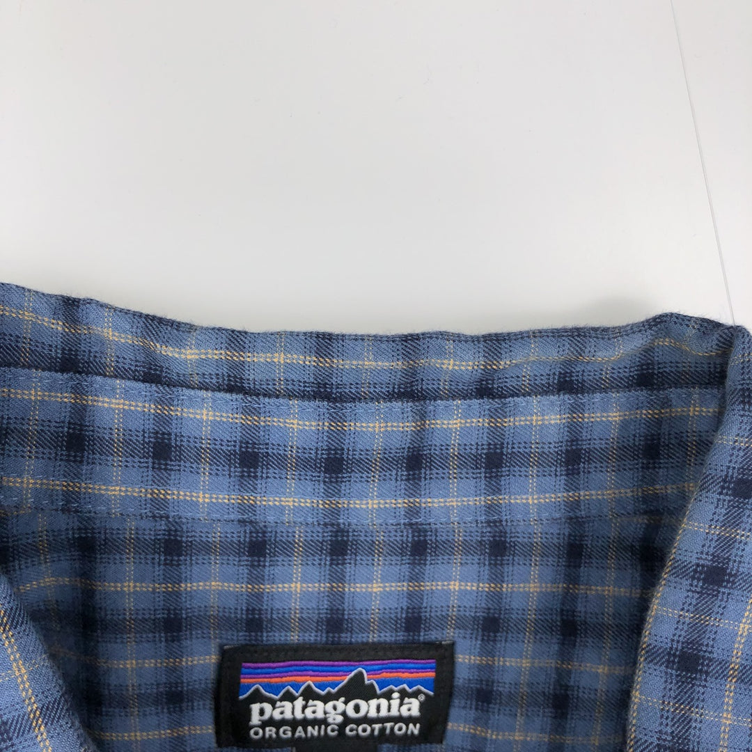 Patagonia Organic Cotton 53837FA19 Long-Sleeve Cotton Check Shirt, Men's Size L (approx.) Organic cotton blue type Vintage Second Hand