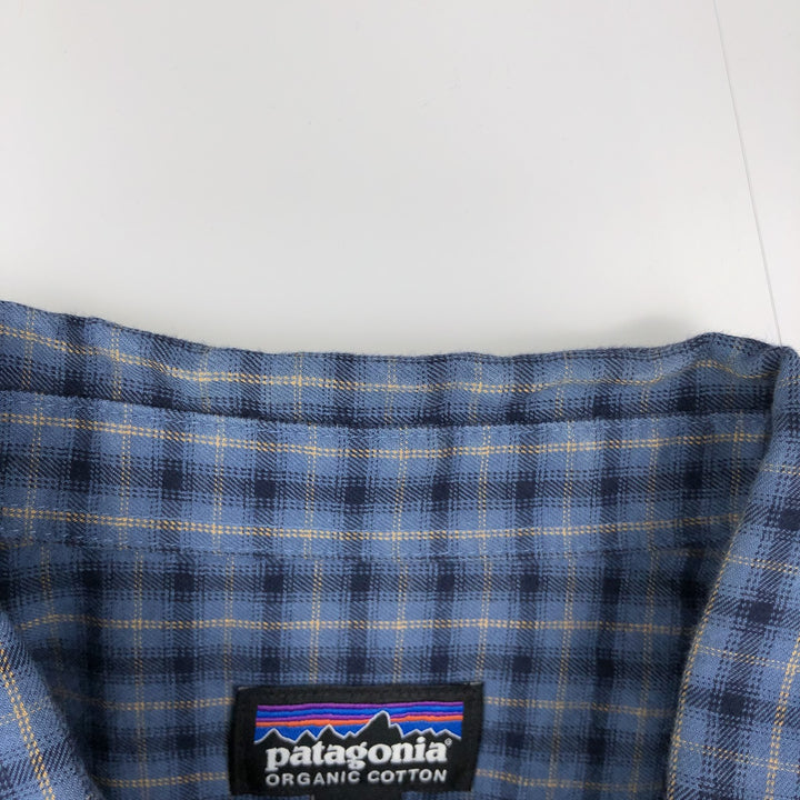 Patagonia Organic Cotton 53837FA19 Long-Sleeve Cotton Check Shirt, Men's Size L (approx.) Organic cotton blue type Vintage Second Hand