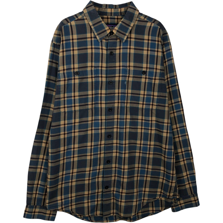 Patagonia Organic Cotton Long Sleeve Cotton Check Shirt, Men's Size Medium, 53837FA15 Organic cotton blue type Vintage Second Hand