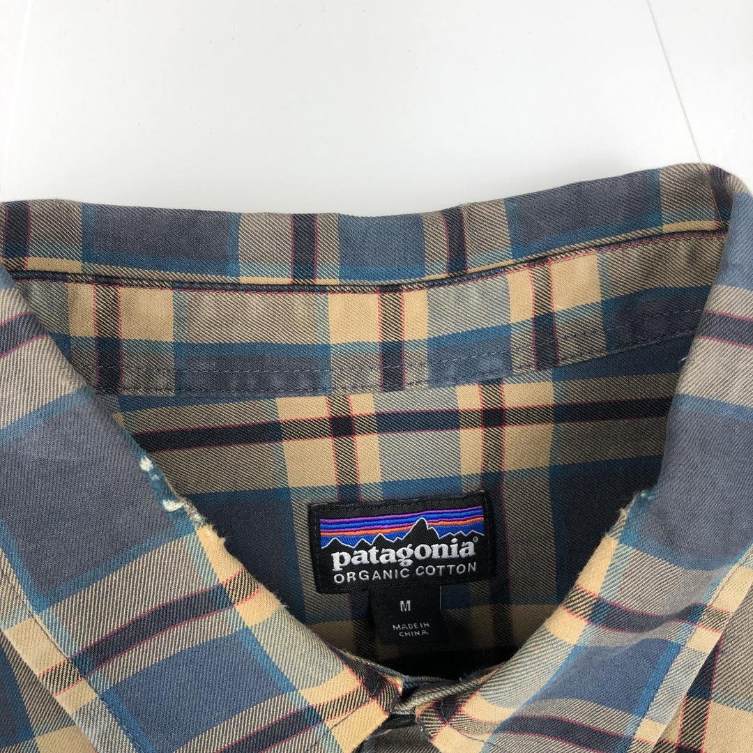 Patagonia Organic Cotton Long Sleeve Cotton Check Shirt, Men's Size Medium, 53837FA15 Organic cotton blue type Vintage Second Hand