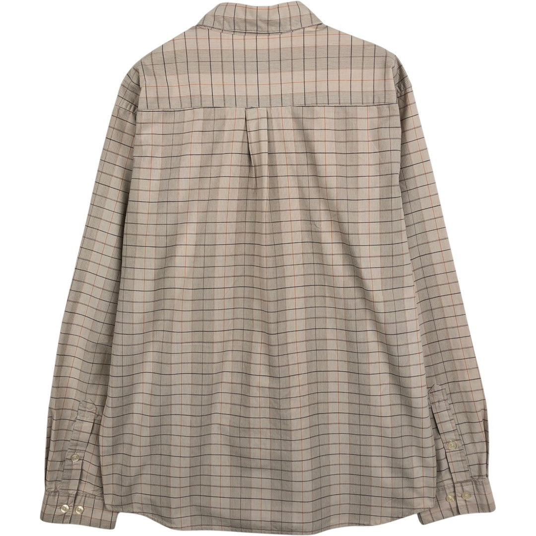 2000'S Patagonia Organic Cotton Long-Sleeve Cotton Check Shirt (54845F8) - Men's Size M (approx.) Organic cotton Beige type Vintage Second Hand
