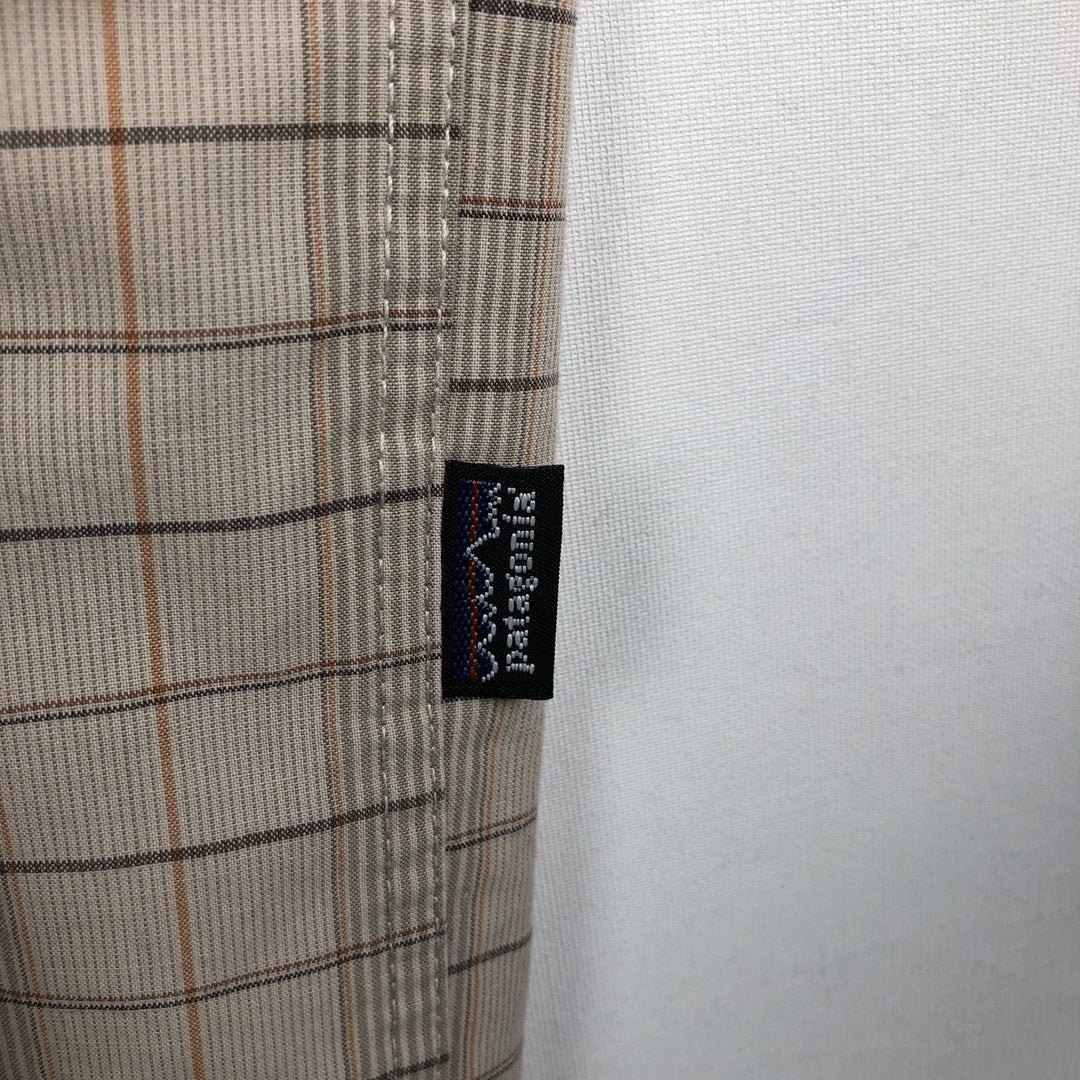 2000'S Patagonia Organic Cotton Long-Sleeve Cotton Check Shirt (54845F8) - Men's Size M (approx.) Organic cotton Beige type Vintage Second Hand