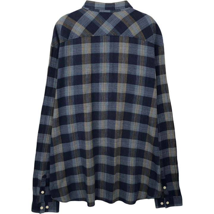 Patagonia ORGANIC COTTON 53832SP14 Long-Sleeve Cotton Check Shirt, Men's XL (approx.) Organic cotton blue type Vintage Second Hand