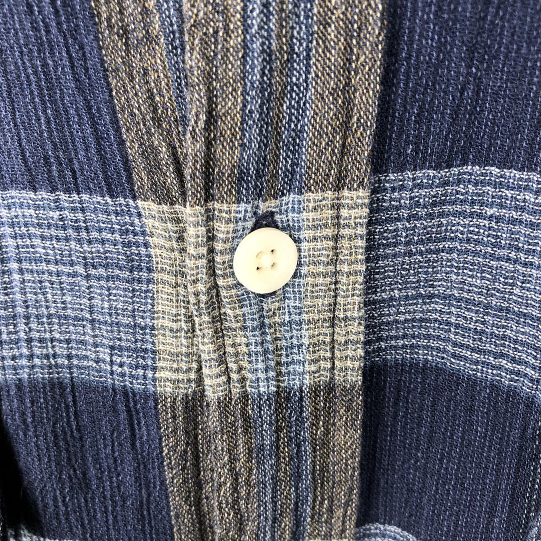 Patagonia ORGANIC COTTON 53832SP14 Long-Sleeve Cotton Check Shirt, Men's XL (approx.) Organic cotton blue type Vintage Second Hand