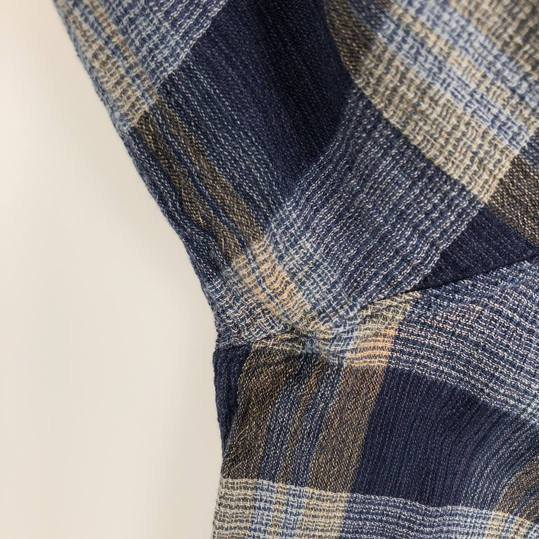 Patagonia ORGANIC COTTON 53832SP14 Long-Sleeve Cotton Check Shirt, Men's XL (approx.) Organic cotton blue type Vintage Second Hand