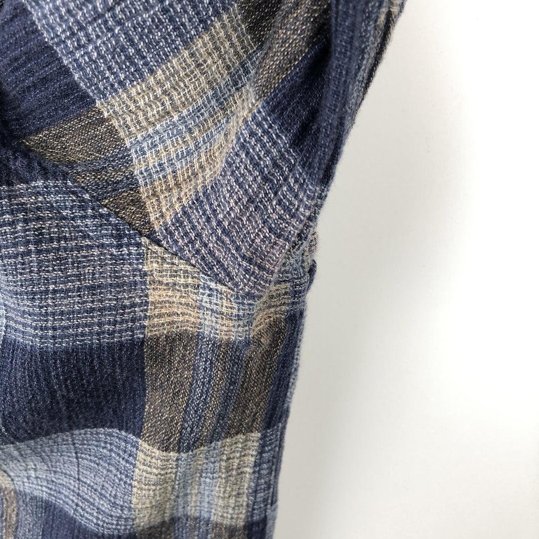 Patagonia ORGANIC COTTON 53832SP14 Long-Sleeve Cotton Check Shirt, Men's XL (approx.) Organic cotton blue type Vintage Second Hand