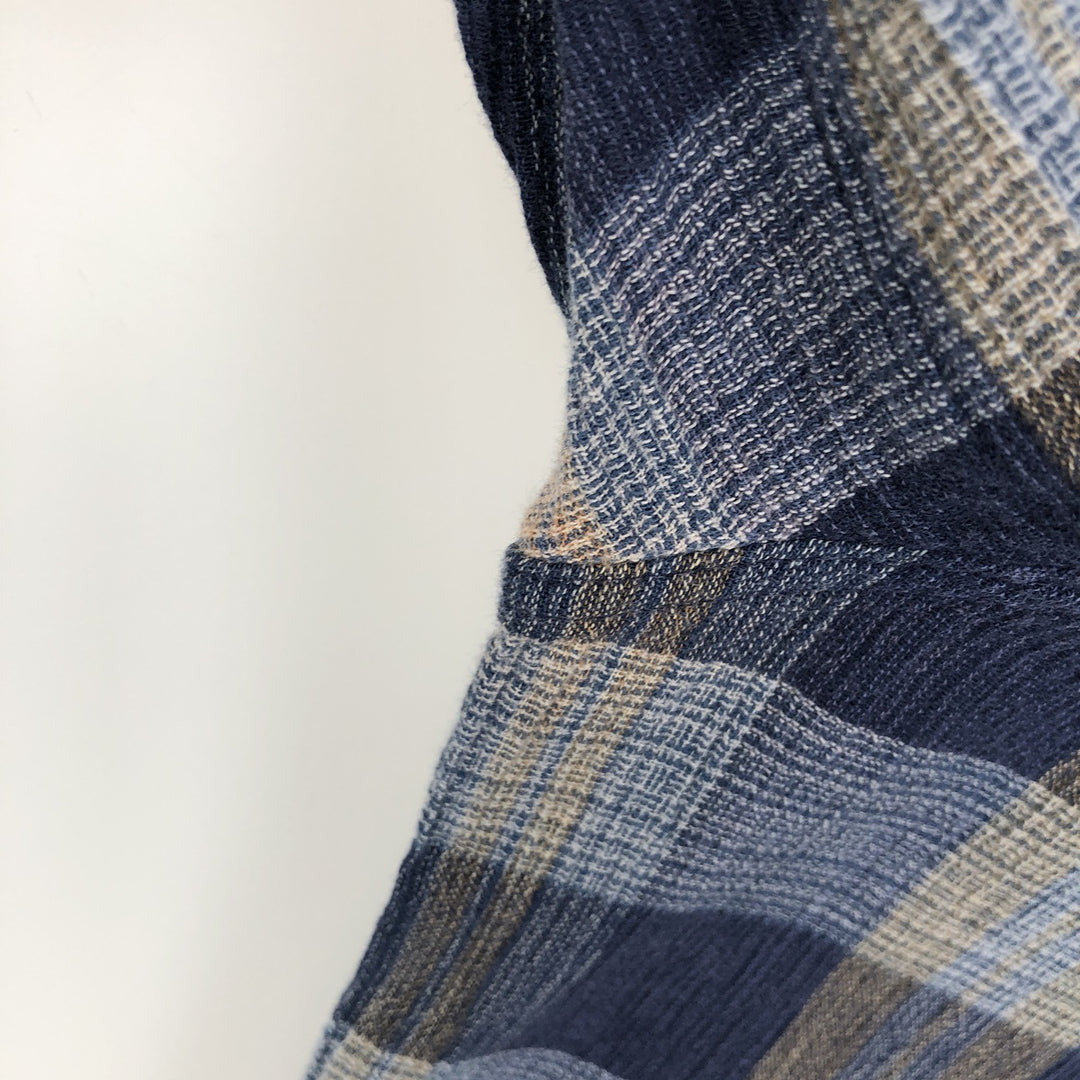 Patagonia ORGANIC COTTON 53832SP14 Long-Sleeve Cotton Check Shirt, Men's XL (approx.) Organic cotton blue type Vintage Second Hand