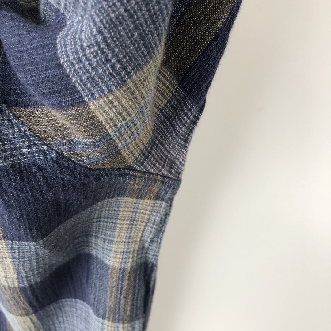 Patagonia ORGANIC COTTON 53832SP14 Long-Sleeve Cotton Check Shirt, Men's XL (approx.) Organic cotton blue type Vintage Second Hand