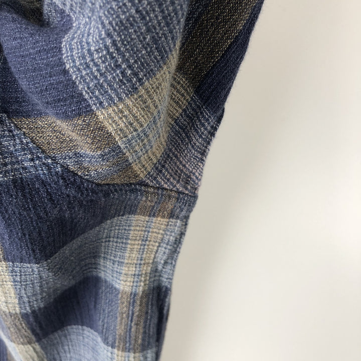 Patagonia ORGANIC COTTON 53832SP14 Long-Sleeve Cotton Check Shirt, Men's XL (approx.) Organic cotton blue type Vintage Second Hand