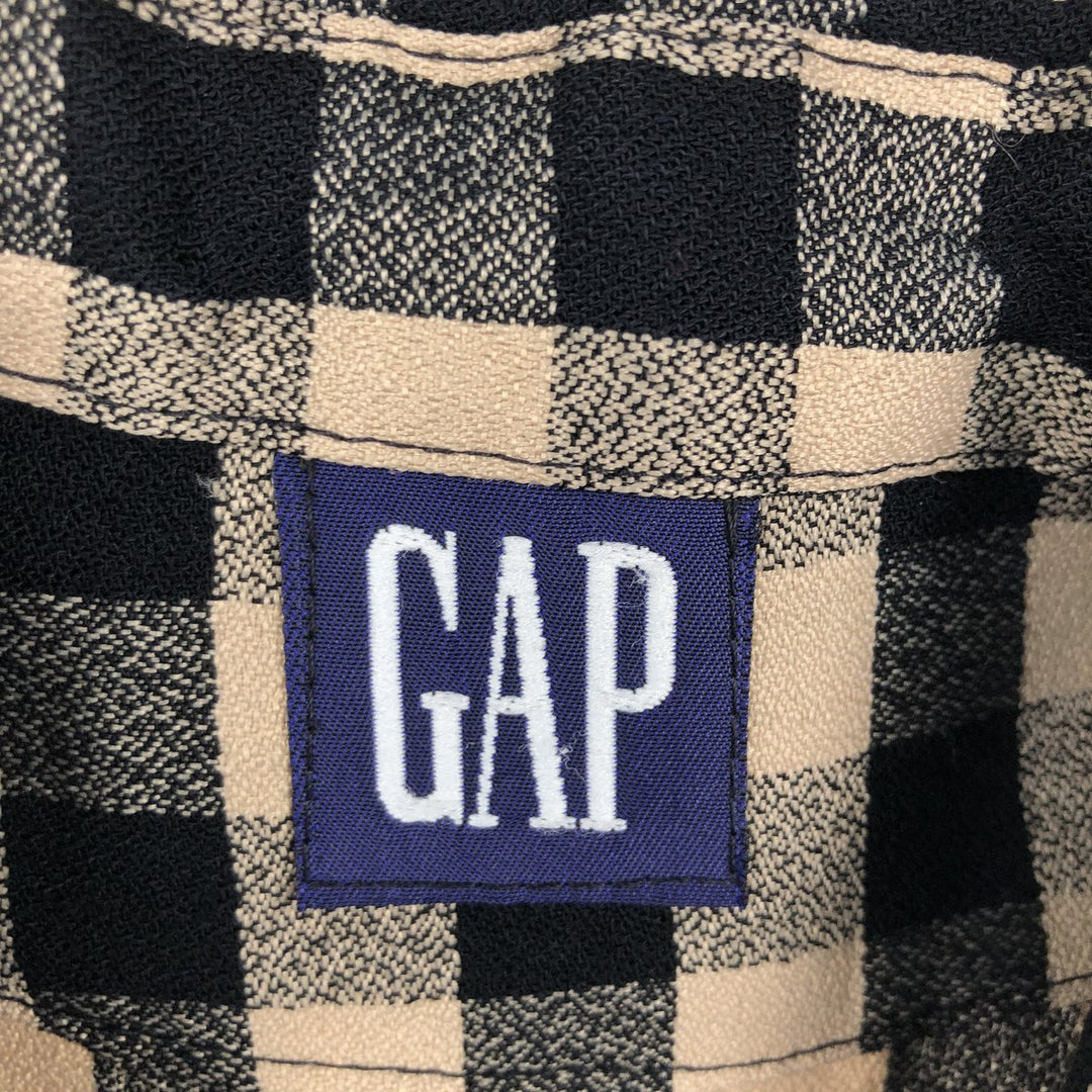GAP (Old GAP) Long-Sleeve Button-Down Check Shirt, Men's Size L (approx.), 2000s. unclear Beige type Vintage Second Hand